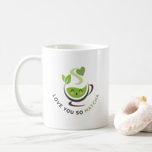 Mug Je t'aime tellement Matcha Pun (Avec donut)