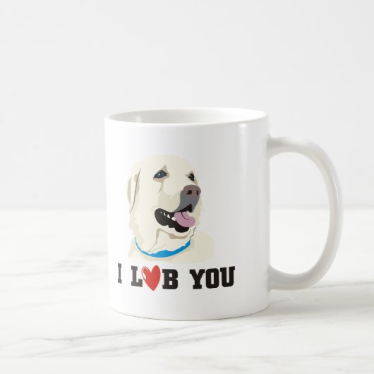 Mug Je t'aime thème d'or de labrador retriever (Droite)