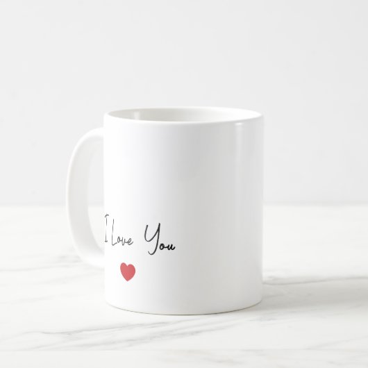 Mug Je T'Aime Typographie De Script Moderne Minuscule  (Devant gauche)