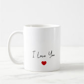 Mug Je T'Aime Typographie De Script Moderne Minuscule  (Gauche)