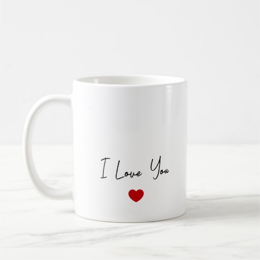 Mug Je T'Aime Typographie De Script Moderne Minuscule  (Gauche)