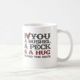 Mug Je t'aime un boisseau, un pic et un câlin autour