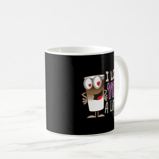 Mug Je t'aime un latte (Devant droit)