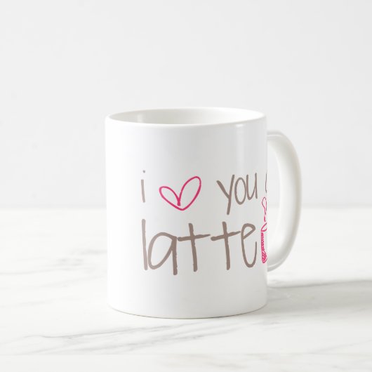Mug Je t'aime un Latte (Devant droit)