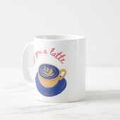 Mug "Je t'aime un latte", drôle de citation (Devant gauche)
