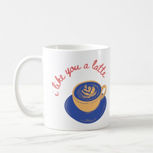 Mug "Je t'aime un latte", drôle de citation (Gauche)