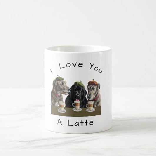Mug Je t'aime un Latte Irish Wolfhound (Centre)