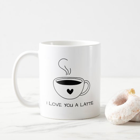 Mug Je t'aime un latte mignon (Avec donut)