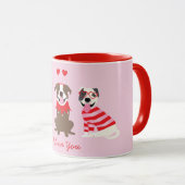 Mug Je T'Aime Valentines American Pit Bull Terriers (Devant droit)