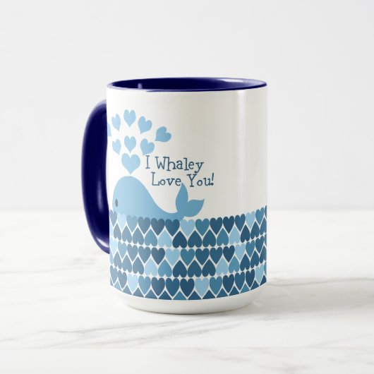 Mug Je T'Aime Whaley ! Bleu (Devant gauche)