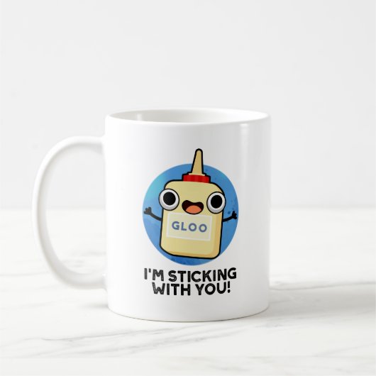 Mug Je te Sticking Avec Un Pun De Colle Drôle (Gauche)