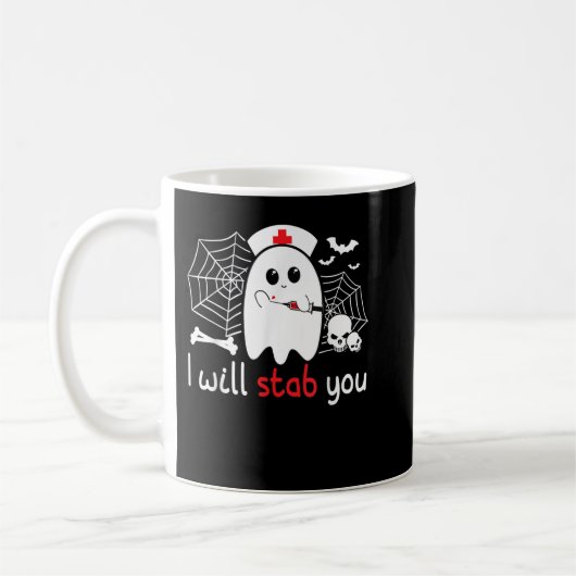 Mug Je Te Te Te Te Te Fantôme Infirmière Drôle Hallowe (Gauche)