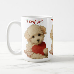 Mug Je te woof Message d'Amour de Chiens Rétro