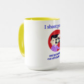 Mug Je tire sur les gens et parfois je leur coupe la t (Devant gauche)