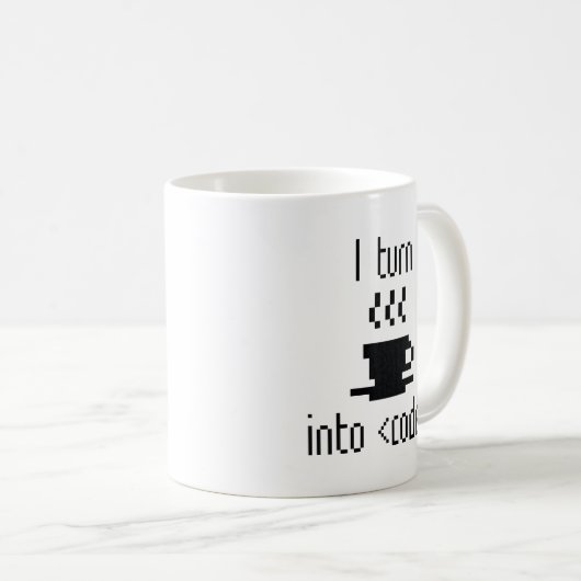 Mug Je Transforme Le Café En Code (Devant droit)
