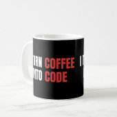 Mug Je Transforme Le Café En Code, Codeur Femme, Progr (Devant gauche)