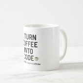 Mug Je Transforme Le Café En Code - Drôle Citation De (Devant droit)