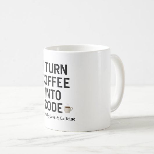 Mug Je Transforme Le Café En Code - Drôle Citation De (Devant droit)