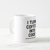 Mug Je Transforme Le Café En Code - Drôle Citation De (Devant gauche)