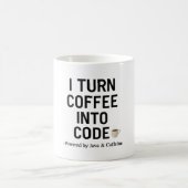 Mug Je Transforme Le Café En Code - Drôle Citation De (Centre)