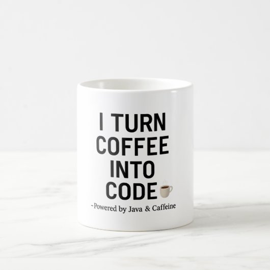 Mug Je Transforme Le Café En Code - Drôle Citation De (Centre)