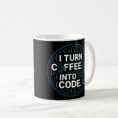 Mug Je Transforme Le Café En Code – Drôle Progra (Devant droit)