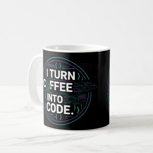 Mug Je Transforme Le Café En Code – Drôle Progra (Devant gauche)