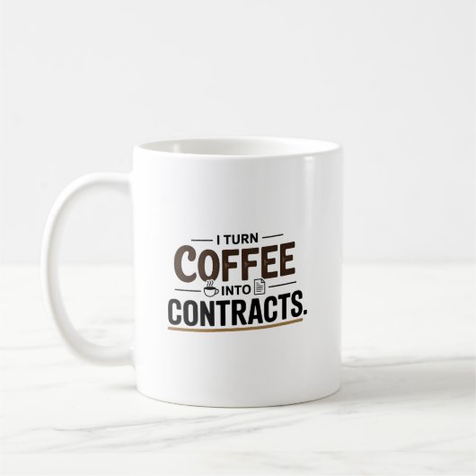 Mug Je transforme le café en contrat agent immobilier (Gauche)