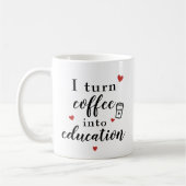 Mug Je transforme le café en éducation (Gauche)
