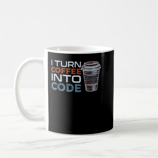 Mug Je transforme le café en programmeur de code ou en (Gauche)