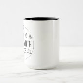Mug Je travaillais avec légende, retraite (Centre)