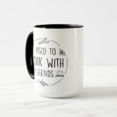 Mug Je travaillais avec légende, retraite (Devant gauche)