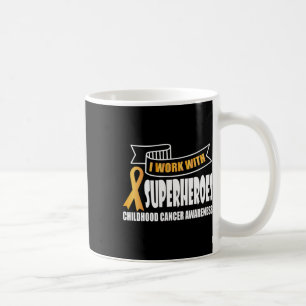 Mug Je Travaille Avec Superheroes Children Cancer Ribb