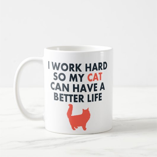 Mug Je Travaille Dur Citation De Chat Drôle Pour Les A (Gauche)