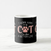 Mug Je travaille dur pour mon chat Kitty Funny Chat Mo (Centre)