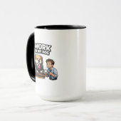Mug Je travaille pour mon chien Design drôle (Devant gauche)