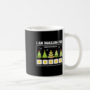 Mug Je Travaille Pour Noël Pause 5 Étoiles Arbre De No