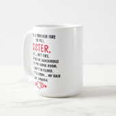 Mug Je traverserais le feu pour vous, soeur (Devant gauche)