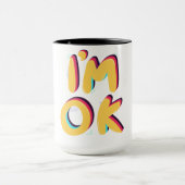 Mug Je vais bien – Conception de typographie rétro pos (Centre)