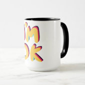 Mug Je vais bien – Conception de typographie rétro pos (Devant droit)