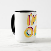 Mug Je vais bien – Conception de typographie rétro pos (Devant gauche)
