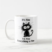 Mug Je vais bien Tout va bien, Chat drôle (Gauche)