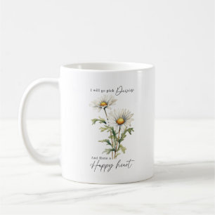 Mug Je vais choisir des marguerites blanc Floral Custo