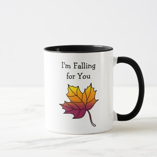 Mug Je vais tomber pour toi, Feuille d'automne (Droite)