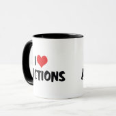 Mug Je Vends des Enchères de Coeur (Devant gauche)