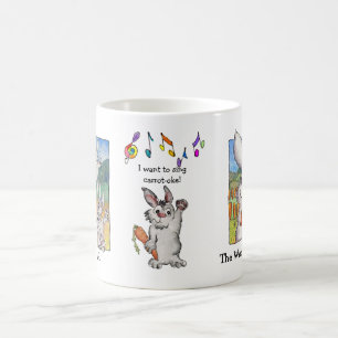 Mug Je veux chanter de la carotte, des lapins à jouet
