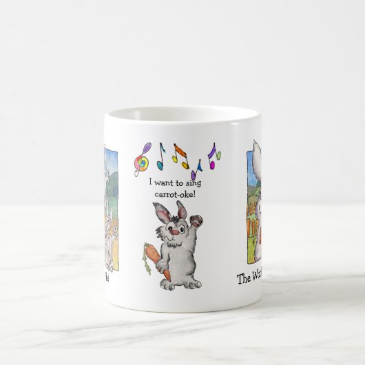 Mug Je veux chanter de la carotte, des lapins à jouet (Centre)