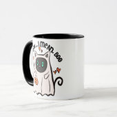 Mug Je Veux Dire, Boo ! Fantôme de chat noir Halloween (Devant gauche)