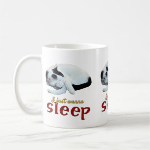 Mug Je Veux Juste Dormir Mignonne Cat Word Art