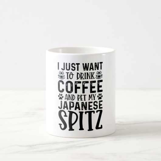 Mug Je Veux Pet Mon Spitz Japonais (Centre)